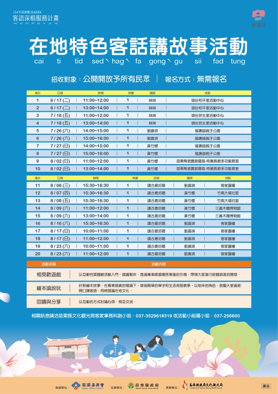 聽故事學講客   在地特色客話講故事開跑! 