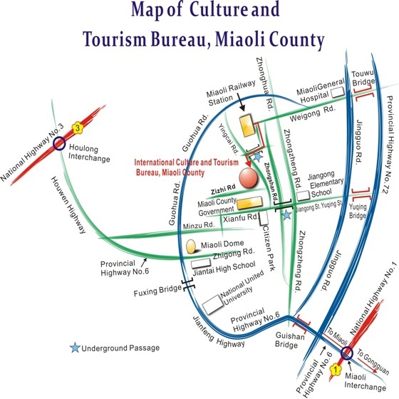 Map of Culture and Tourism Bureau,Miaoli County